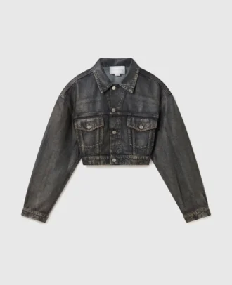 Aged Paneled Cropped Denim Jacket