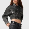 Aged Paneled Cropped Denim Jacket Aged Paneled Cropped Denim Jacket
