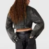 Aged Paneled Cropped Denim Jacket Aged Paneled Cropped Denim Jacket