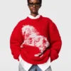 Airbrushed Horse Graphic Crewneck Jumper Airbrushed Horse Graphic Crewneck Jumper