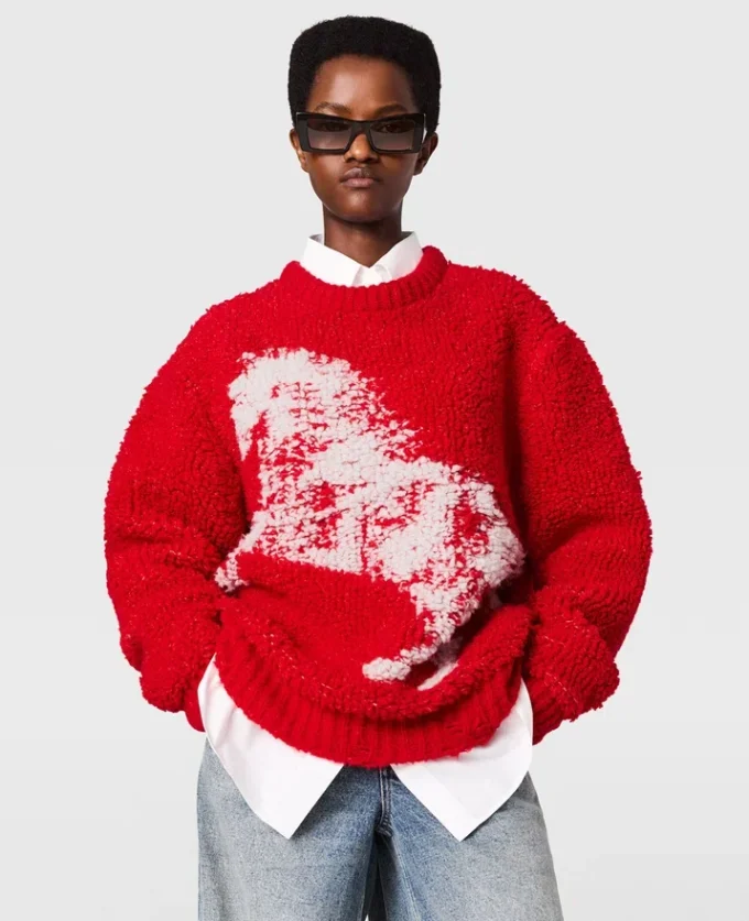 Airbrushed Horse Graphic Crewneck Jumper Airbrushed Horse Graphic Crewneck Jumper