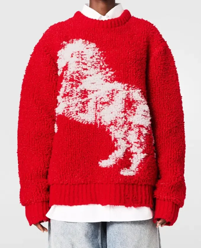 Airbrushed Horse Graphic Crewneck Jumper Airbrushed Horse Graphic Crewneck Jumper