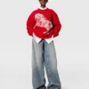 Airbrushed Horse Graphic Crewneck Jumper Airbrushed Horse Graphic Crewneck Jumper