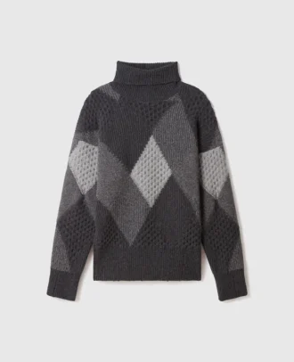 Argyle Turtleneck Sweater