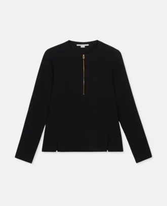 Arlesa Double Split Hem Zip Blouse