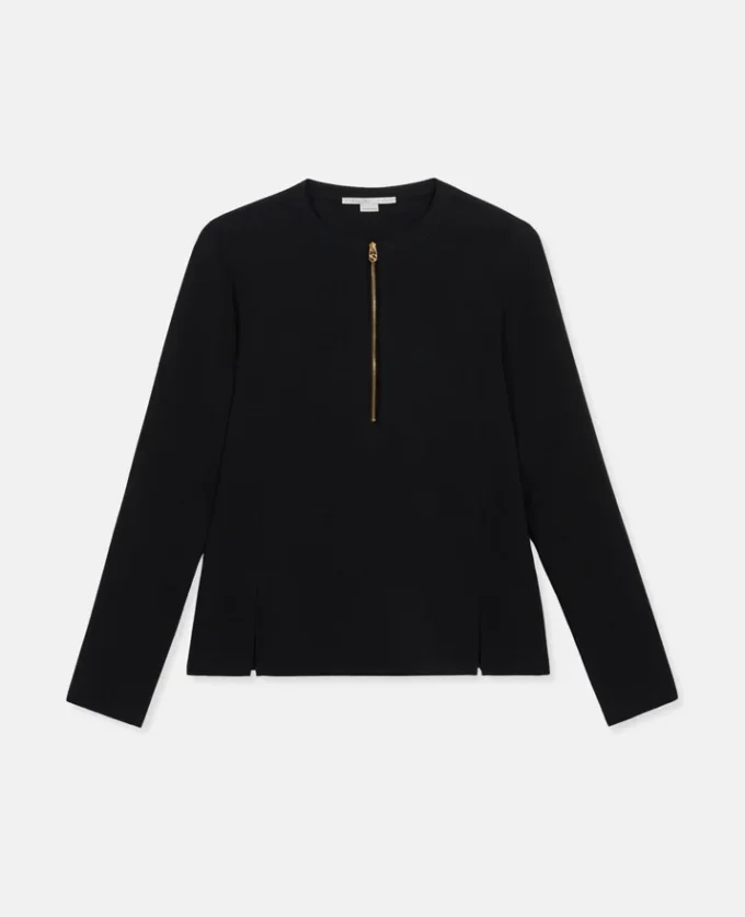 Arlesa Double Split Hem Zip Blouse