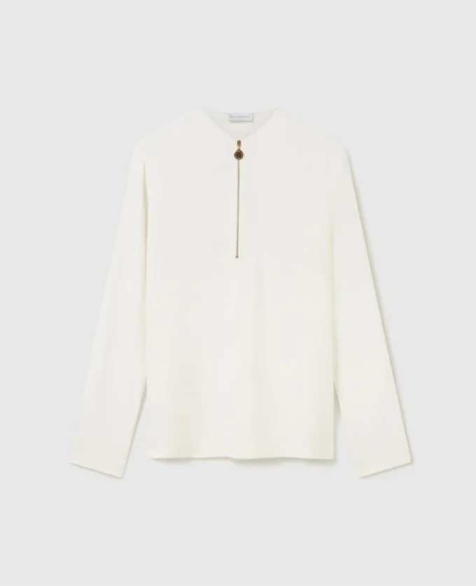 Arlesa Double Split Hem Zip Blouse Arlesa Double Split Hem Zip Blouse