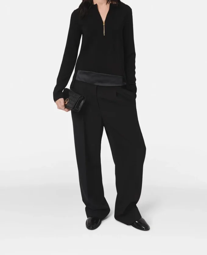 Arlesa Double Split Hem Zip Blouse