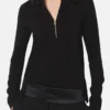 Arlesa Double Split Hem Zip Blouse