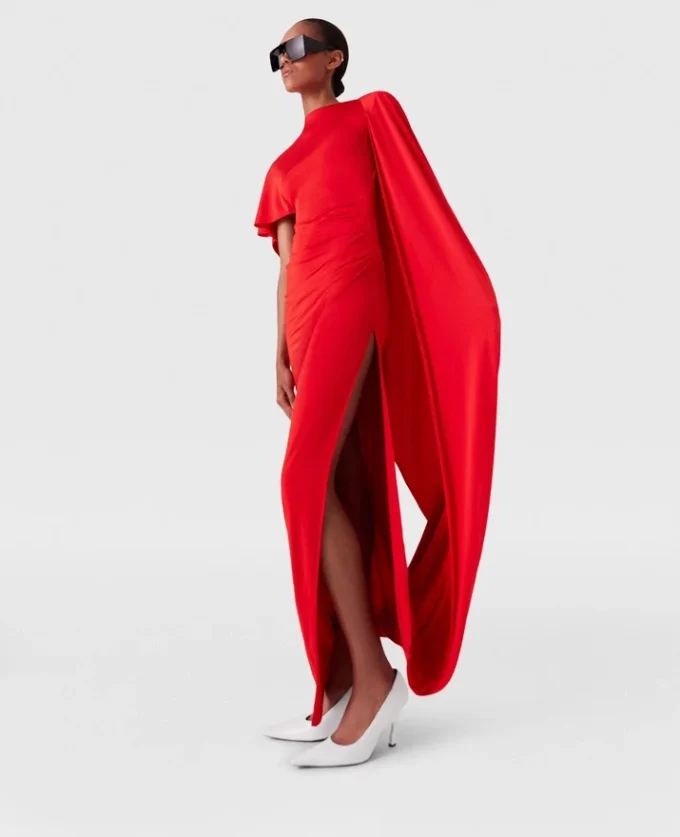 Asymmetric Cape Maxi Dress Asymmetric Cape Maxi Dress
