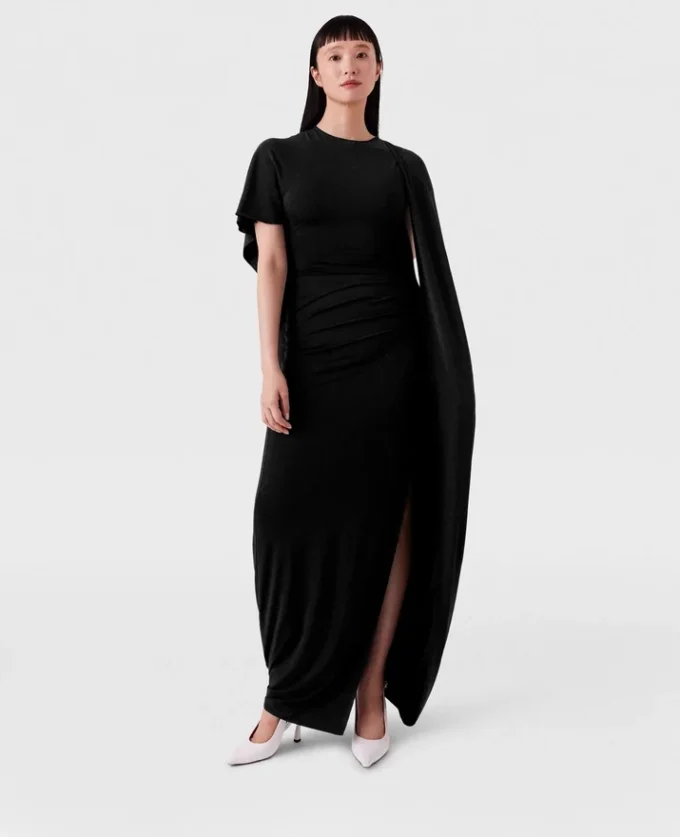 Asymmetric Cape Maxi Dress Asymmetric Cape Maxi Dress