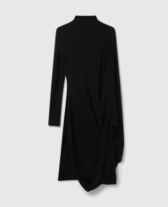 Asymmetric Cape Midi Dress