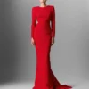 Backless Long-Sleeve Floor-Length Dress Backless Long-Sleeve Floor-Length Dress