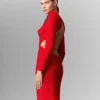 Backless Long-Sleeve Floor-Length Dress Backless Long-Sleeve Floor-Length Dress