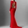 Backless Long-Sleeve Floor-Length Dress Backless Long-Sleeve Floor-Length Dress