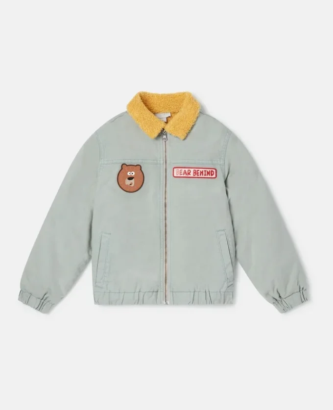 Badge Appliqué Borg Collar Jacket Badge Appliqué Borg Collar Jacket