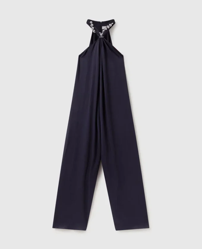 Ball-Chain Halterneck Satin Jumpsuit Ball-Chain Halterneck Satin Jumpsuit