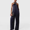 Ball-Chain Halterneck Satin Jumpsuit Ball-Chain Halterneck Satin Jumpsuit