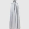 Ball-Chain Halterneck Satin Maxi Dress Ball-Chain Halterneck Satin Maxi Dress
