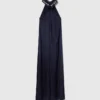 Ball-Chain Halterneck Satin Maxi Dress Ball-Chain Halterneck Satin Maxi Dress