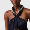 Ball-Chain Halterneck Satin Maxi Dress Ball-Chain Halterneck Satin Maxi Dress