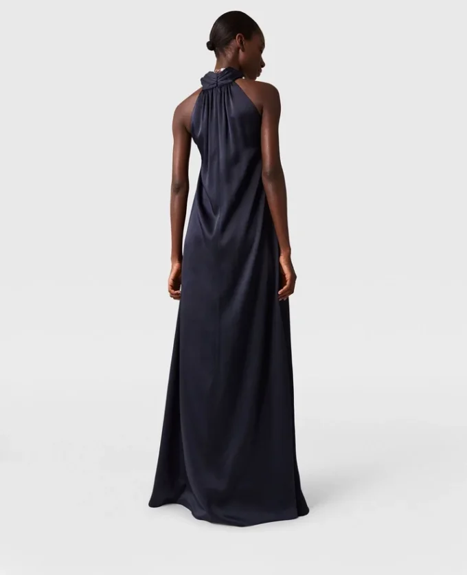 Ball-Chain Halterneck Satin Maxi Dress Ball-Chain Halterneck Satin Maxi Dress