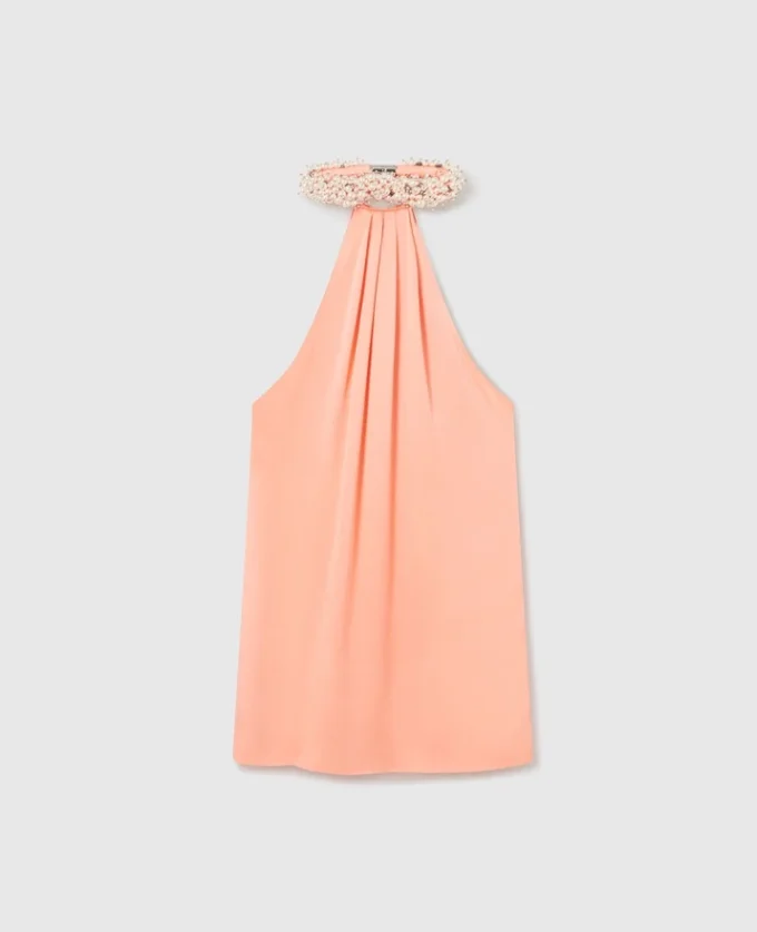 Bead-Embellished Twisted Mini Dress Bead-Embellished Twisted Mini Dress