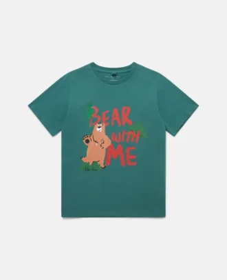 Bear With Me’ Motif T-Shirt