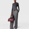 Belted Flannel Straight-Leg Pants Belted Flannel Straight-Leg Pants