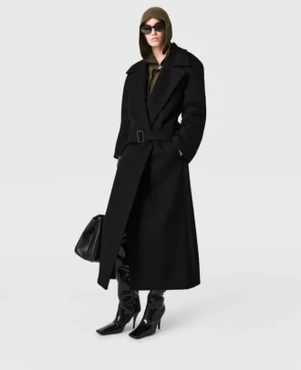 Belted Tonal Buckle Trench Coat