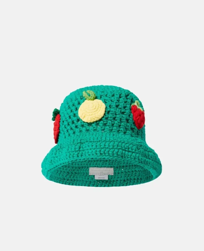 Berry Embroidered Crochet Bucket Hat Berry Embroidered Crochet Bucket Hat