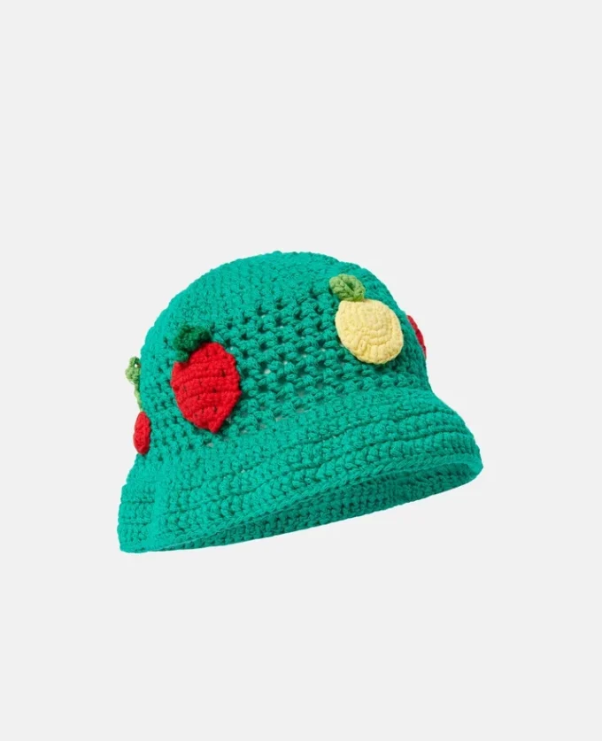 Berry Embroidered Crochet Bucket Hat Berry Embroidered Crochet Bucket Hat