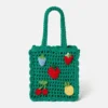 Berry Embroidered Crochet Tote Bag Berry Embroidered Crochet Tote Bag