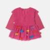 Bow Embroidered Long-Sleeve Dress Bow Embroidered Long-Sleeve Dress