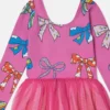 Bow Print Layered Tulle Dress Bow Print Layered Tulle Dress
