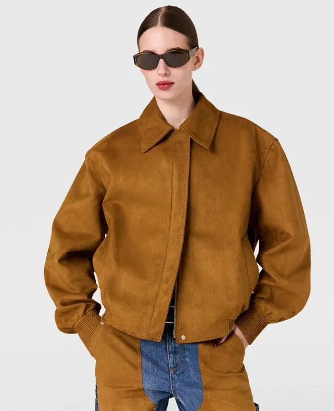 Boxy Collared Bomber Jacket Boxy Collared Bomber Jacket