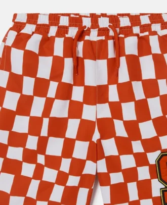 Brand Initial Check Swim Shorts