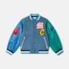 Brand Initials Embroidered Varsity Bomber Jacket Brand Initials Embroidered Varsity Bomber Jacket