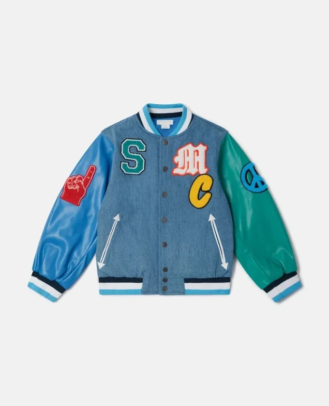 Brand Initials Embroidered Varsity Bomber Jacket Brand Initials Embroidered Varsity Bomber Jacket