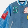 Brand Initials Embroidered Varsity Bomber Jacket Brand Initials Embroidered Varsity Bomber Jacket