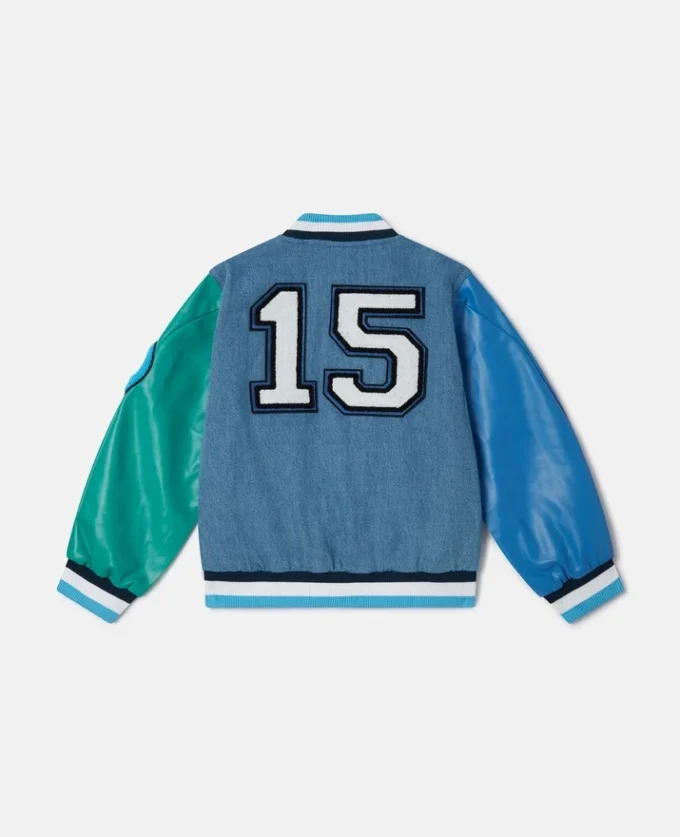 Brand Initials Embroidered Varsity Bomber Jacket Brand Initials Embroidered Varsity Bomber Jacket