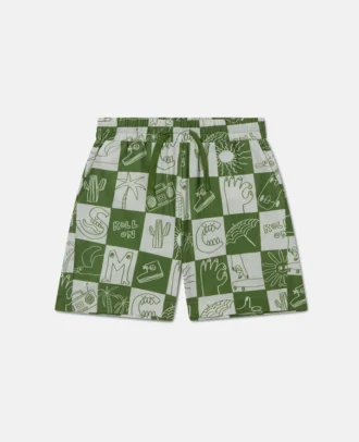 Brand Lettering Check Shorts