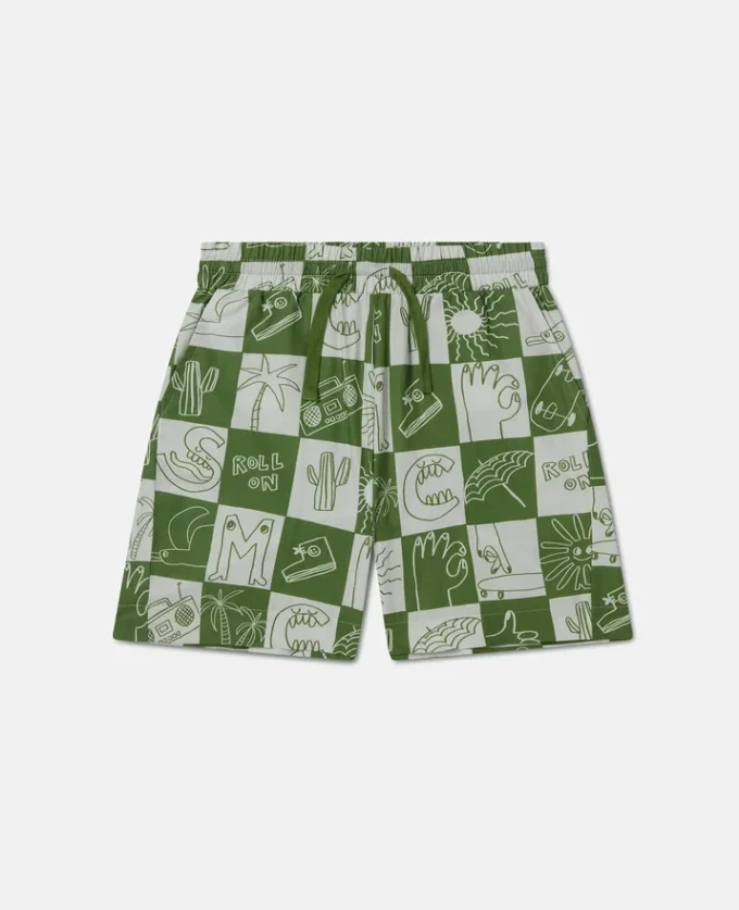 Brand Lettering Check Shorts Brand Lettering Check Shorts