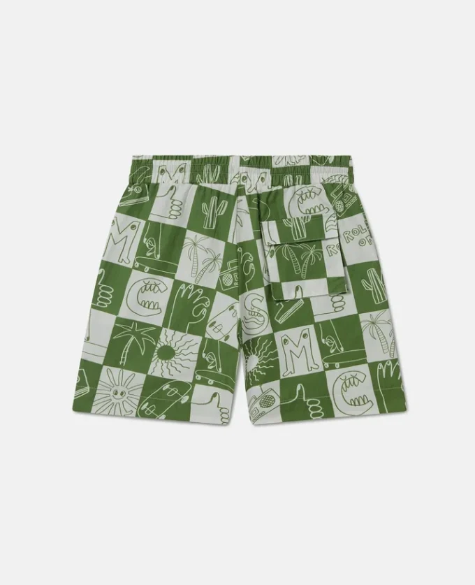 Brand Lettering Check Shorts Brand Lettering Check Shorts