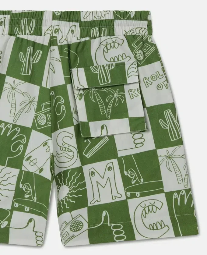 Brand Lettering Check Shorts Brand Lettering Check Shorts