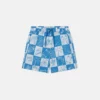 Brand Lettering Check Swim Shorts Brand Lettering Check Swim Shorts