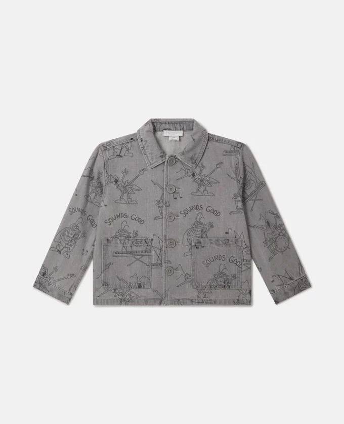 Bug Band Print Denim Jacket Bug Band Print Denim Jacket