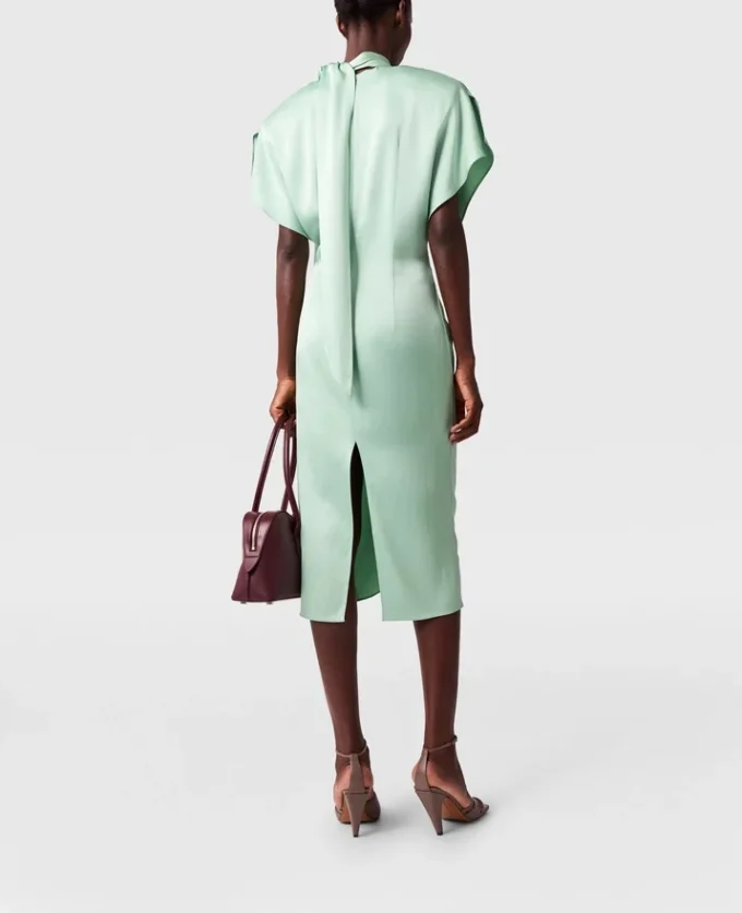 Cap-Sleeve Halterneck Twist Midi Dress Cap-Sleeve Halterneck Twist Midi Dress