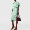 Cap-Sleeve Halterneck Twist Midi Dress Cap-Sleeve Halterneck Twist Midi Dress