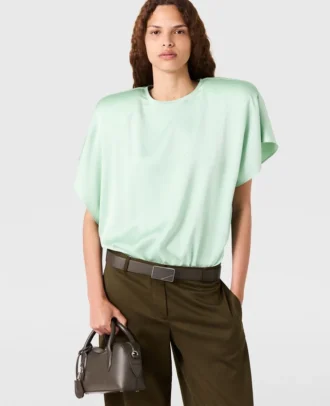 Cap-Sleeve Shoulder Pad Top